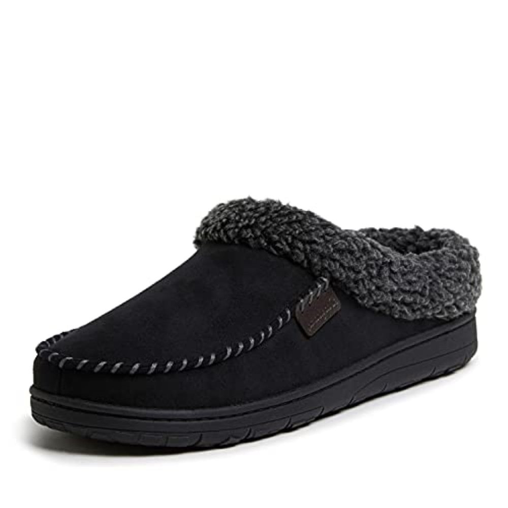 Dearfoams Men's Indoor/Outdoor Breathable Memory Foam Clog Offered in Wide Widths, Black, X-Large
