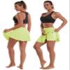 BUBBLELIME 5"/19"/26" XXS-XL Women's UPF 50+ Adjustable Running Skort - Pleated Skirt_Neonyellow X-Small-5" Inseam view 2