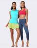 BUBBLELIME 5"/19"/26" XXS-XL Women's UPF 50+ Adjustable Running Skort - Pleated Skirt_Neonyellow Large-5" Inseam view 4