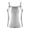 Agoky Kids Girls Cami Metallic Dance Camisole Tank Top Stage Performance Dancewear Costume Racerback Casual Top (8, Silver) view 1