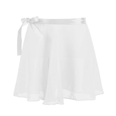 Alvivi Children's Girls Chiffon Ballet Dance Wrap Around Skirt Kids Sports Skate Leotards Tutu Skirts White 8-12