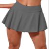 BUBBLELIME 5"/19"/26" XXS-XL Women's UPF 50+ Adjustable Running Skort - Pleated Skirt_Gray X-Large-5" Inseam view 1