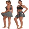 BUBBLELIME 5"/19"/26" XXS-XL Women's UPF 50+ Adjustable Running Skort - Pleated Skirt_Gray X-Large-5" Inseam view 2