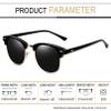 Joopin Semi-Rimless Sunglasses 2 Pack Gold Black Shades for Women Men Horn Rimmed Sun Glasses Polarized UV Protection Browline view 4