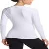 TSLA Women's Thermal Long Sleeve Tops, Mock Turtle & Crew Neck Shirts, Fleece Lined Compression Base Layer, Round Neck Heatlock White, Medium view 2