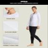 TSLA Women's Thermal Long Sleeve Tops, Mock Turtle & Crew Neck Shirts, Fleece Lined Compression Base Layer, Round Neck Heatlock White, Medium view 3