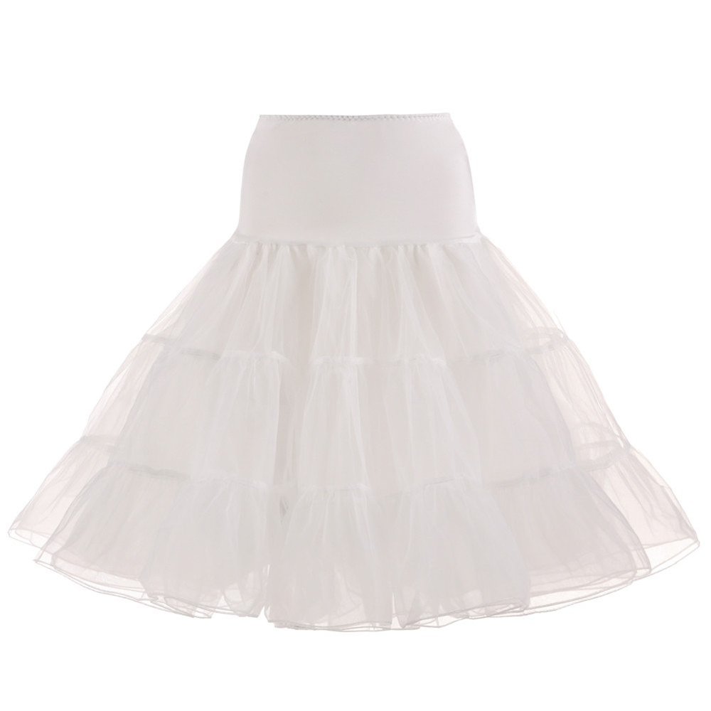Kumeng Women's 50s Vintage Petticoat Half Slip Tutu Underskirt 25.59" Crinoline Rockabilly