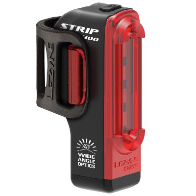 LEZYNE Strip Drive Pro Bicycle USB Rechargeable IPX7 Waterproof 270-Degree Visibility LED Rear Light w/Multiple Solid & Flash Modes | Mounting Strap Included, Black, 300 Lumens/Micro USB