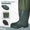 Ouzong Kids Chest Waders for Toddler Children Waterproof Youth Fishing Waders for Boys Girls Neoprene Hunting Waders with Insulated Boots(Green,4-5T) view 4