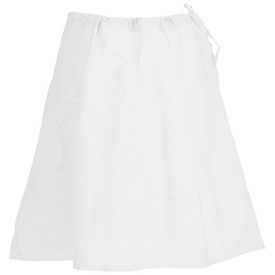 Indian Trendy Sari Petticoat Cotton Stitched Adjustable Waist Saree Underskirt Lining Skirt - One Size - White