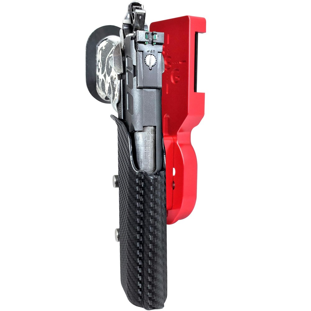 Pro Heavy Duty Competition Holster fits 2011 5'' w/Rail (Right-Hand Draw, Red/Carbon Fiber)