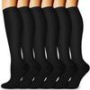 Aoliks Compression Socks for Women and Men, Black Knee High Support Stockings 6 Pairs for Running, Gym Training, Cycling, Golf and Daily Workouts view 1