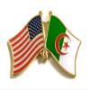 Algeria Friendship Double Flag Lapel Pin US Crossed Emblem Tie and Hat Pin Badge view 1
