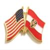 Austria with Eagle Friendship Double Flag Lapel Pin US Crossed Emblem Tie and Hat Pin Badge view 1