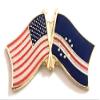 Cape Verde Friendship Double Flag Lapel Pin US Crossed Emblem Tie and Hat Pin Badge view 1