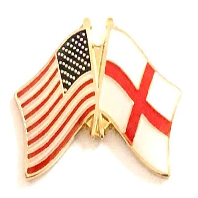 England Friendship Double Flag Lapel Pin US Crossed Emblem Tie and Hat Pin Badge