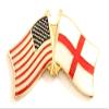England Friendship Double Flag Lapel Pin US Crossed Emblem Tie and Hat Pin Badge view 1