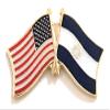 El Salvado Friendship Double Flag Lapel Pin US Crossed Emblem Tie and Hat Pin Badge view 1