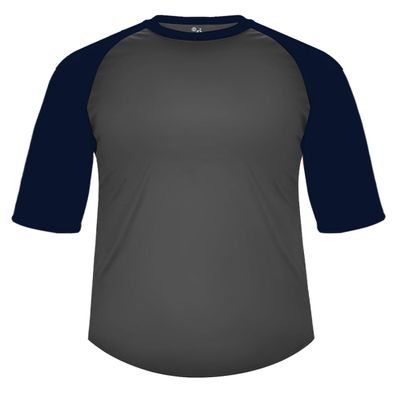 B-Baseball Tee Graphite/Navy Medium