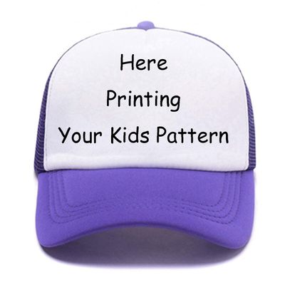 Personalised Toddler Kids Baseball Cap Custom Picture,Text Snapback Mesh Trucker Hats for Girls, Boys,Childs Purple