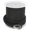 NovelBee 1/2 Inch X 150 Feet Double Braid Nylon Anchor Line with Stainless Steel Thimble and Plastic Chuck (Black) view 1