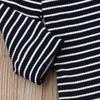 0-24M Newborn Infant Baby Boy Girl Long Sleeve T-Shirt Tee Tops Clothes Stripes Pant Fall Winter Casual Outfit Set (Navy Blue, 0-6 Months) view 4