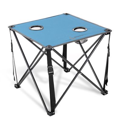 ARROWHEAD OUTDOOR 26 (66cm) Portable Camping Folding Table, 2 Cup Holders, Square, Carrying Case, Steel Frame, High-Grade 600D Canvas