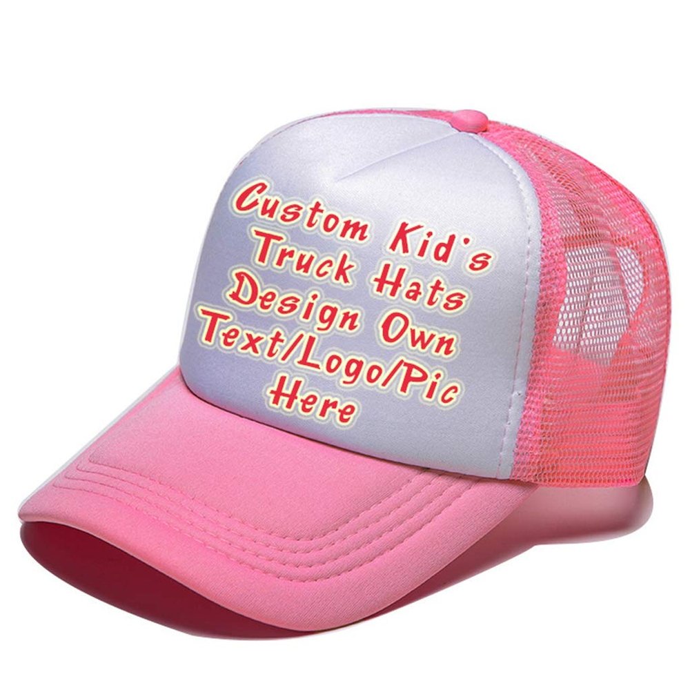 Custom Kid Truck Hats Personalized Mesh Adjustable Baseball Cap Sun Visor Hats