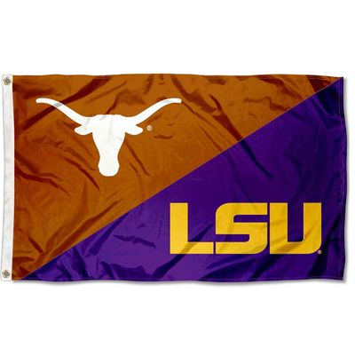 Split Texas vs LSU Tigers House Divided 3x5 Flag