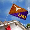 Split Texas vs LSU Tigers House Divided 3x5 Flag view 2