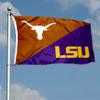Split Texas vs LSU Tigers House Divided 3x5 Flag view 3