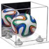 Better Display Cases Acrylic Mini - Miniature (not Full Size) Soccer Ball Display Case with Mirror Case, White Risers and Clear Base (B03/A015) view 1