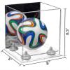 Better Display Cases Acrylic Mini - Miniature (not Full Size) Soccer Ball Display Case with Mirror Case, White Risers and Clear Base (B03/A015) view 2