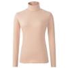 HieasyFit Women's Cotton Turtleneck Top Basic Layering Thermal Underwear(Beige M) view 1