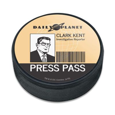 GRAPHICS & MORE Superman Clark Kent Press Pass Ice Hockey Puck