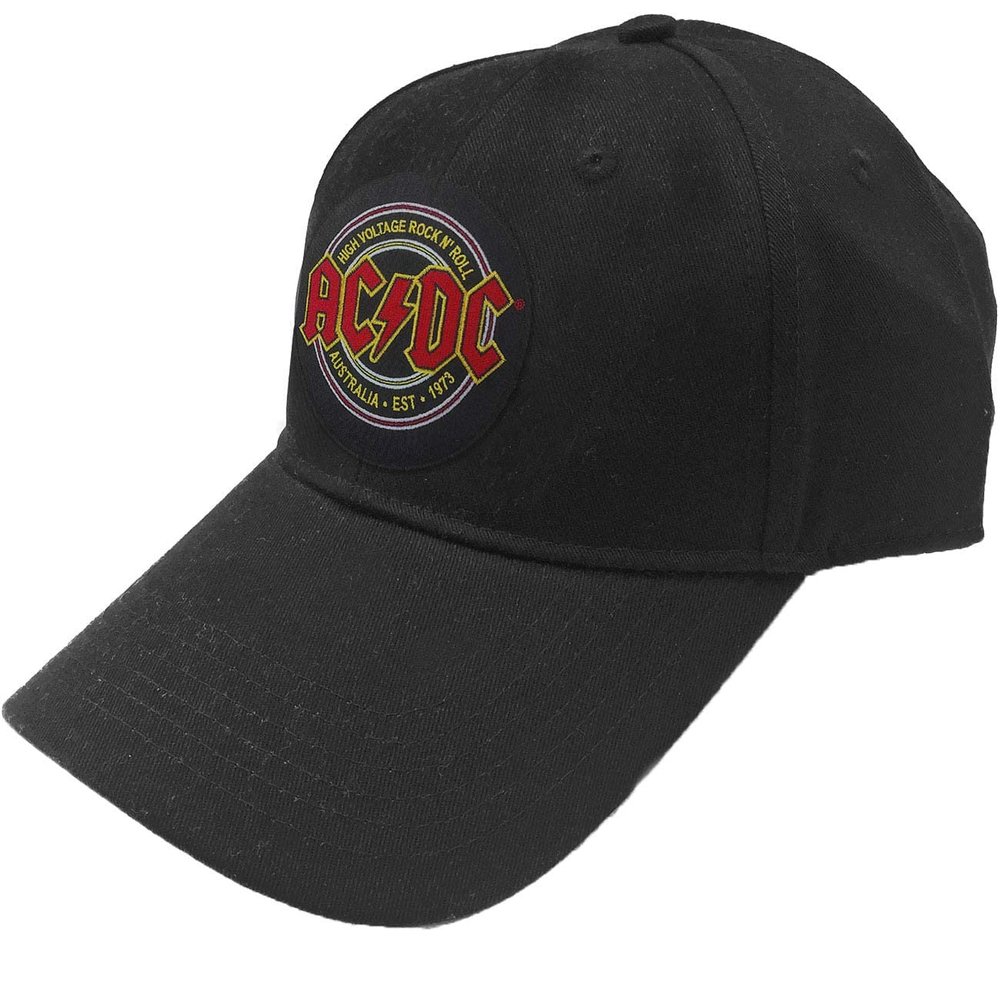AC/DC Baseball Cap Est 1973 Patch Band Logo Official Black Strapback Size One Size