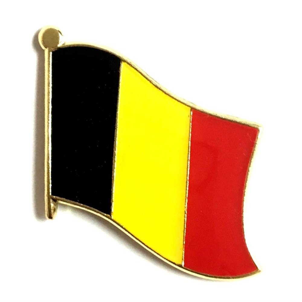 Belgium Flag Lapel Pin; One International Waving World Flag Pin Badge Patriotic Country Hat Lapel Badge (Belgium)