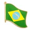 Brazil Flag Lapel Pin; One International Waving World Flag Pin Badge Patriotic Country Hat Lapel Badge (Brazil) view 1