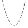 14K White, Rose & Yellow Gold Diamond Cut 5x3 Oval Beads With 18" Italian Rolo Chain Over 925 Sterling Silver Necklace view 1