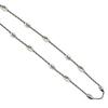 14K White, Rose & Yellow Gold Diamond Cut 5x3 Oval Beads With 18" Italian Rolo Chain Over 925 Sterling Silver Necklace view 2