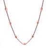 14K White, Rose & Yellow Gold Diamond Cut 5x3 Oval Beads With 18" Italian Rolo Chain Over 925 Sterling Silver Necklace
