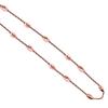 14K White, Rose & Yellow Gold Diamond Cut 5x3 Oval Beads With 18" Italian Rolo Chain Over 925 Sterling Silver Necklace view 2