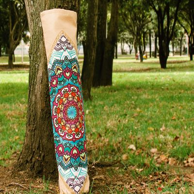 Handmade Yoga Mat Bag Tadasana, Yoga Mat Carrier (Beige)