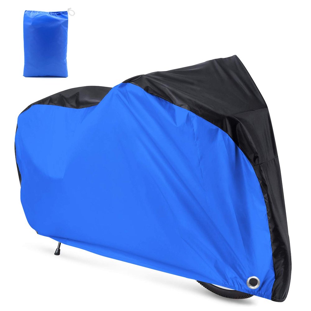 190T Bicycle Cover Roctee Waterproof Dust Resistant Anti-UV Mountain Road Bike Cover Cycle Cover with Storage Bag, 78.7''(L) * 27.6''(W) * 43.3''(H) for XL Size, Portable & Durable(Black & Blue)