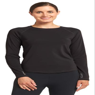 Solbari UPF 50+ Women's Sun Protection Long Sleeve Rashguard Aqua Sport Collection - Medium - Black - UV Protection, Sun Protective