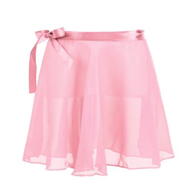 Alvivi Children's Girls Chiffon Ballet Dance Wrap Around Skirt Kids Sports Skate Leotards Tutu Skirts Pink 8-12