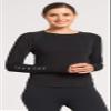 Solbari UPF 50+ Women's Sun Protection Long Sleeve Rashguard Aqua Sport Collection - X-Large - Black - UV Protection, Sun Protective view 2