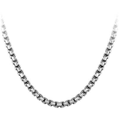 555Jewelry 5mm Stainless Steel Box Chain Necklace for Men & Women, Stainless Steel Necklace for Men, Necklace Chain For Men, Sliver 18 Inch