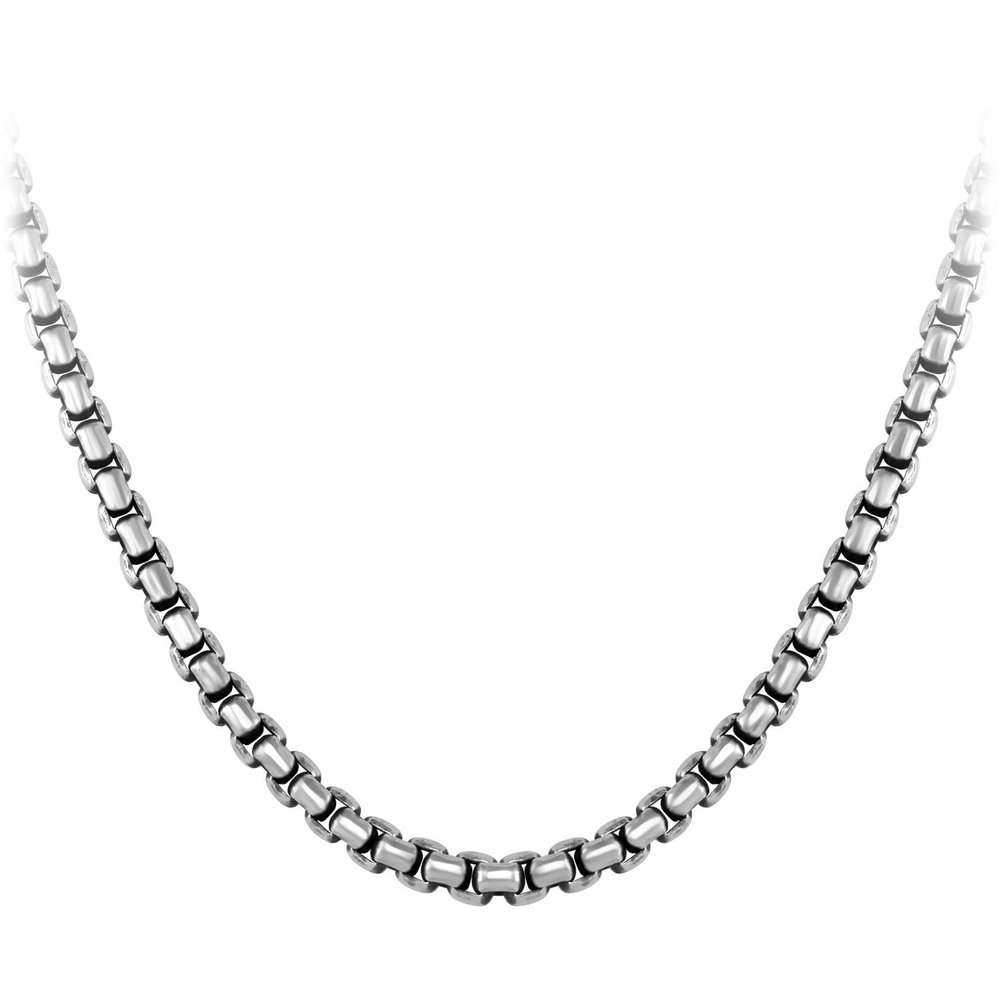 555Jewelry 5mm Stainless Steel Box Chain Necklace for Men & Women, Stainless Steel Necklace for Men, Necklace Chain For Men, Sliver 18 Inch