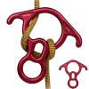 50KN Rescue Figure, 8 Descender Large Bent-Ear Belaying and Rappelling Gear Belay Device Climbing for Rock Climbing Peak Rescue 7075 Aluminum Alloy (Red) view 1